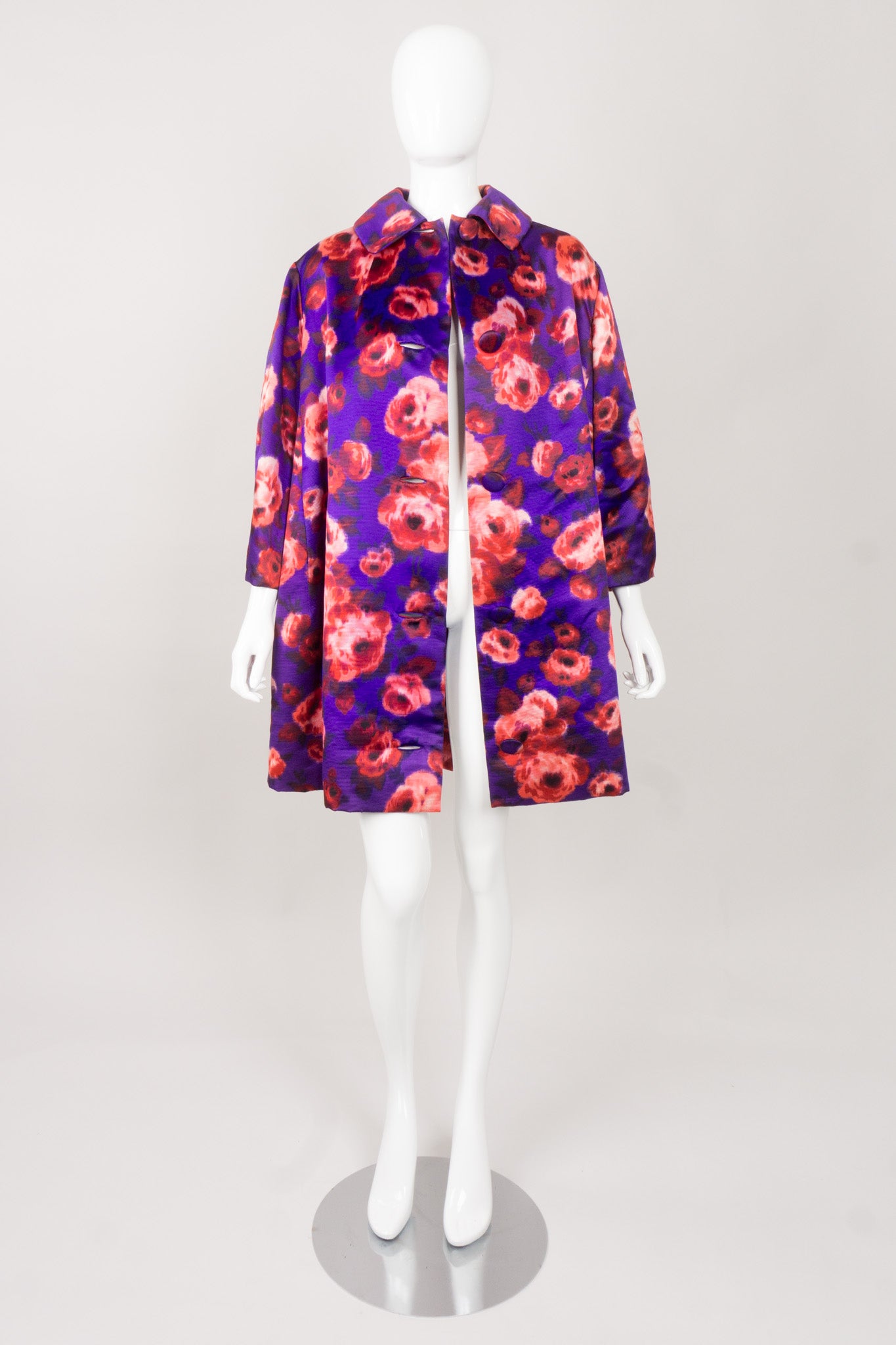 Originale Classic Silk Floral Cocoon Coat 