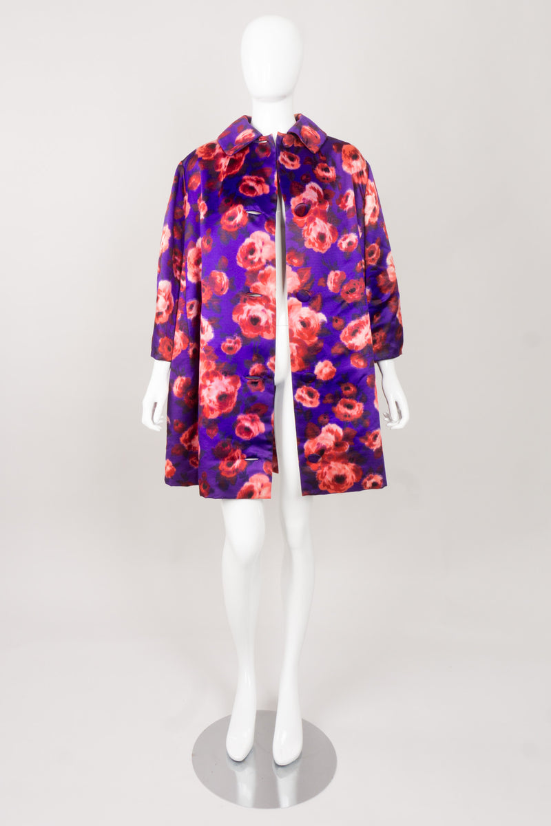 Originale Classic Silk Floral Cocoon Coat 