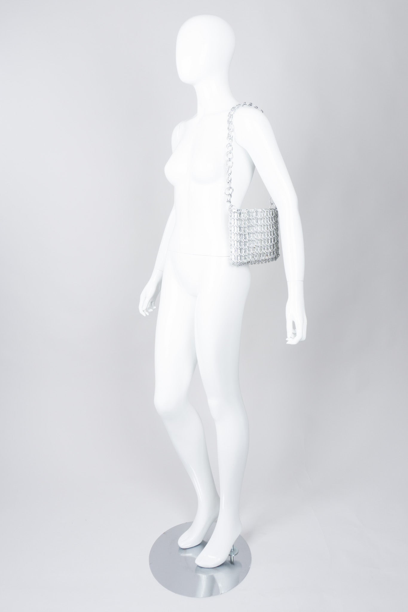 Walborg Silver Metal Link Bag Inspired by Paco Rabanne