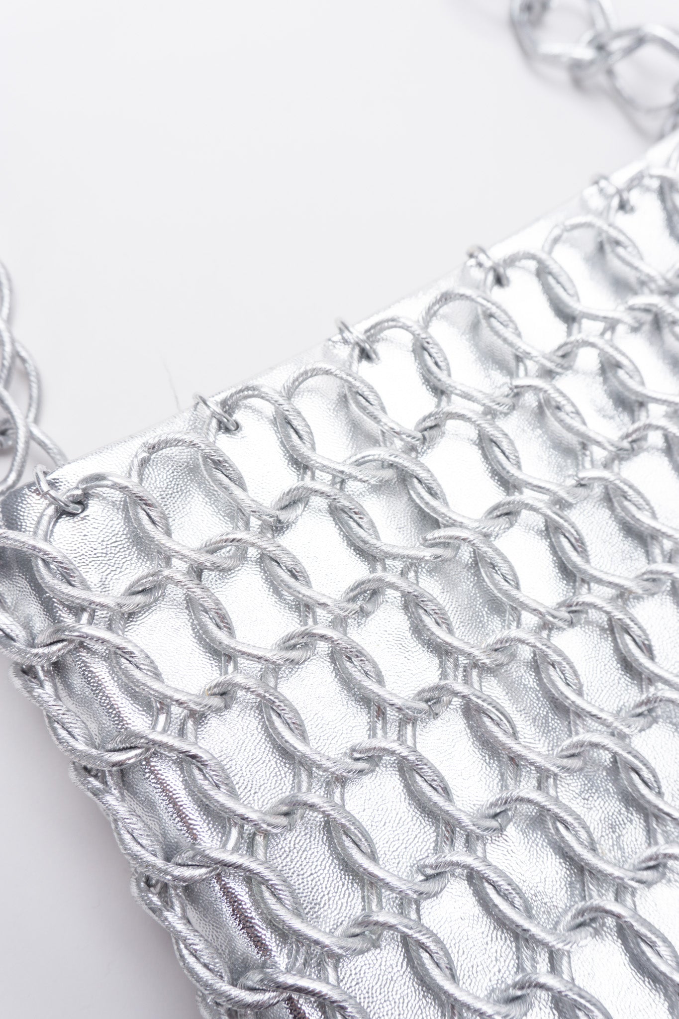 Walborg Silver Metal Link Bag Inspired by Paco Rabanne