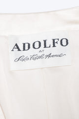 Adolfo Silk Satin Tuxedo Chanel Jacket Camellia