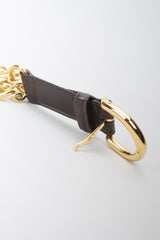 Gucci Triple Chain Leather Buckle Belt