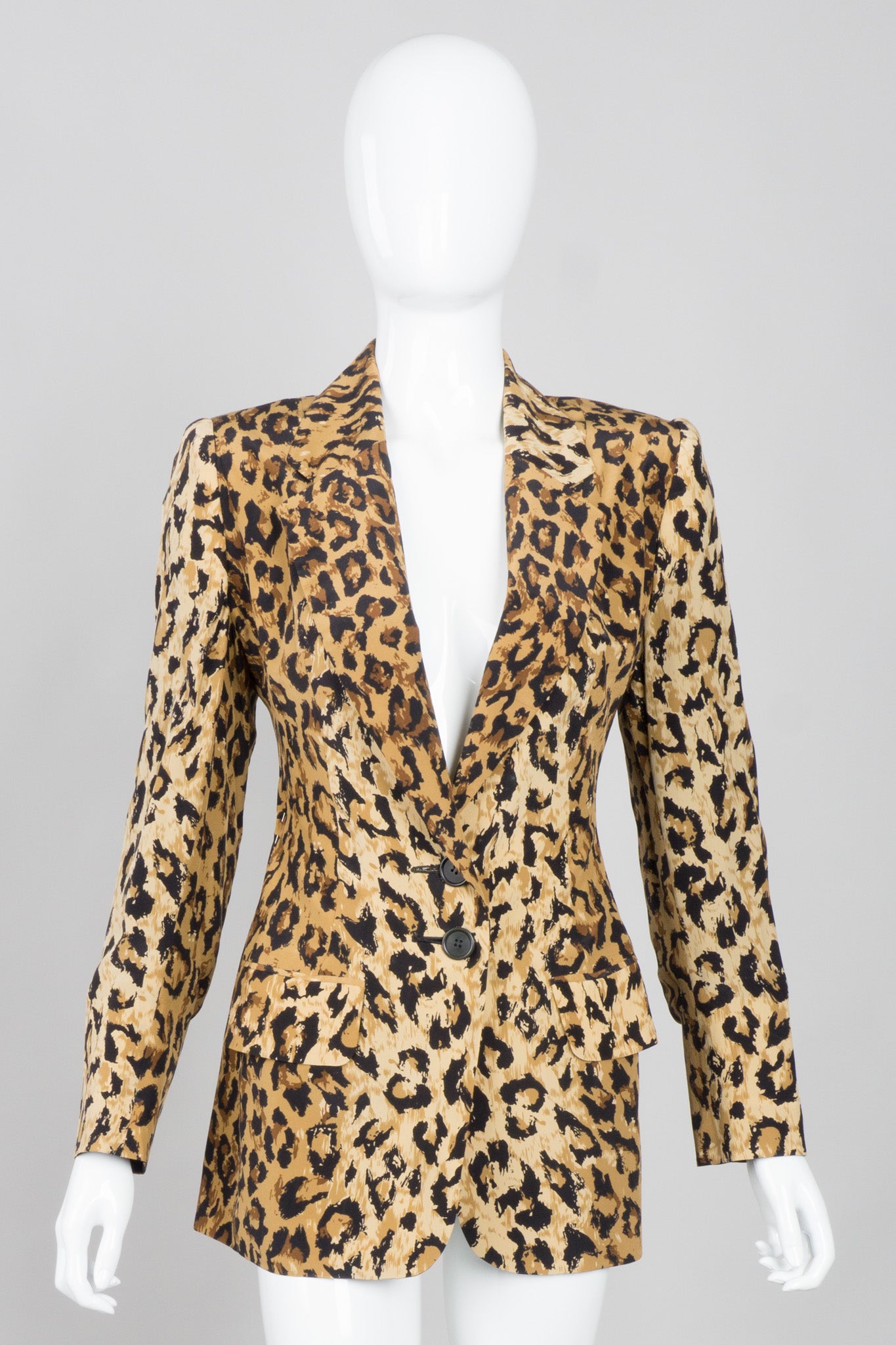 The Works Leopard Print Washed Silk Blazer