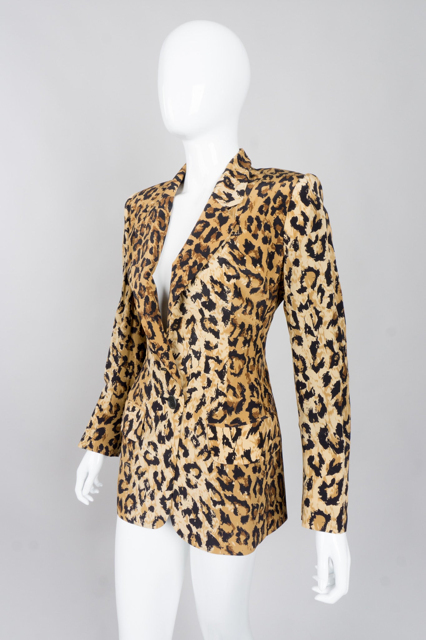 The Works Leopard Print Washed Silk Blazer