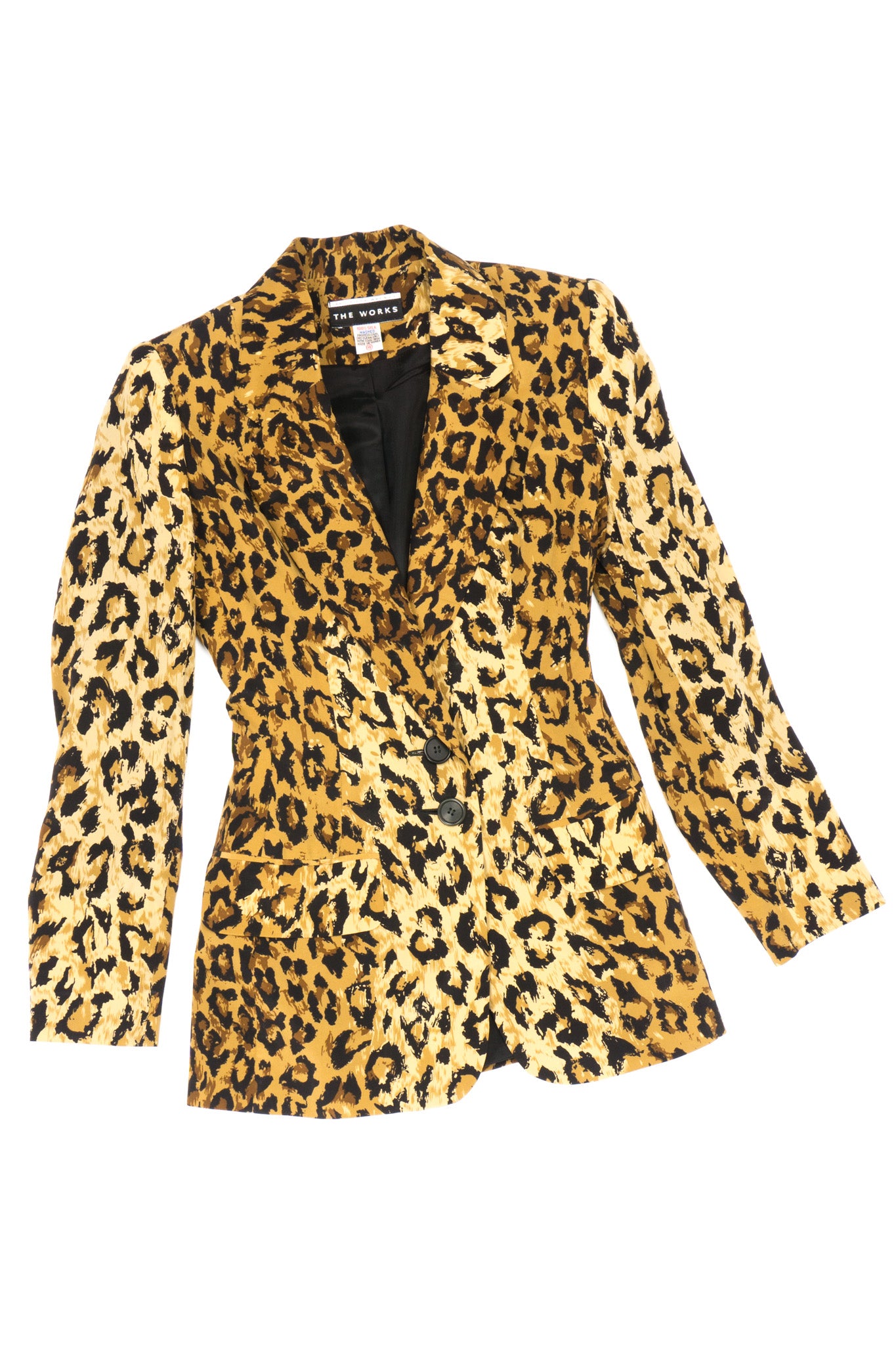 The Works Leopard Print Washed Silk Blazer