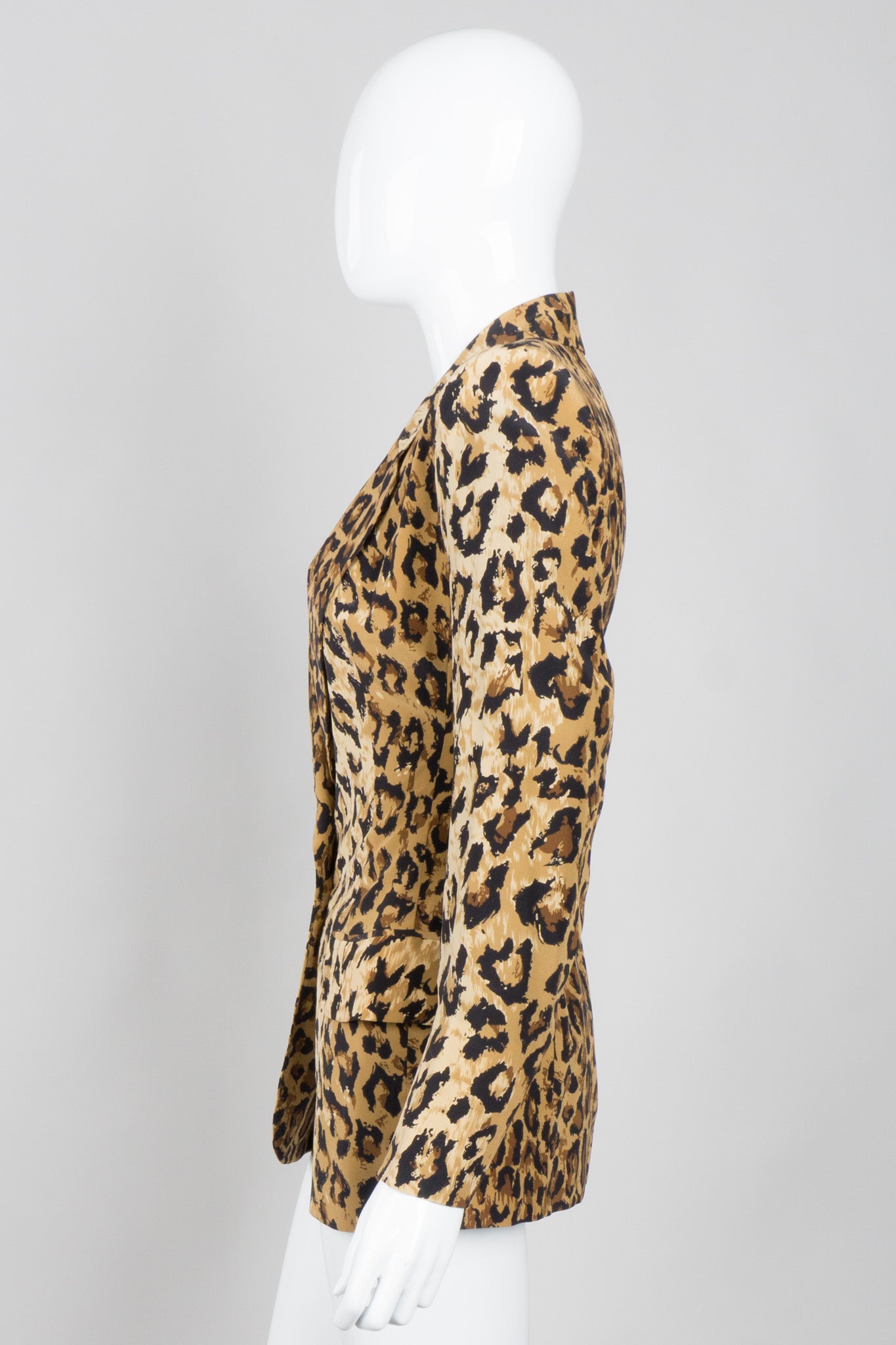 The Works Leopard Print Washed Silk Blazer