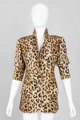 The Works Leopard Print Washed Silk Blazer