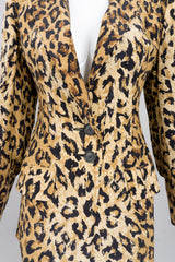 The Works Leopard Print Washed Silk Blazer