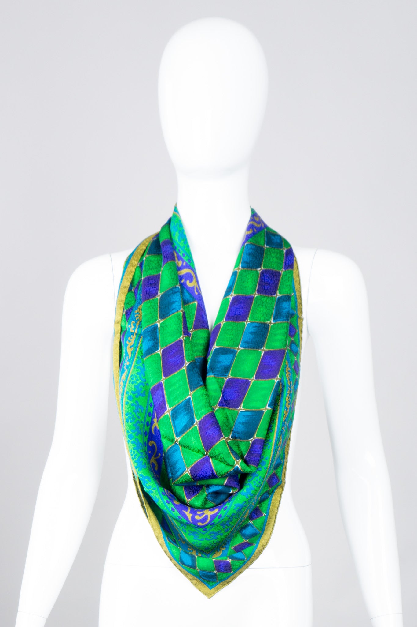 Yves Saint Laurent Diamond Harlequin Silk Scarf