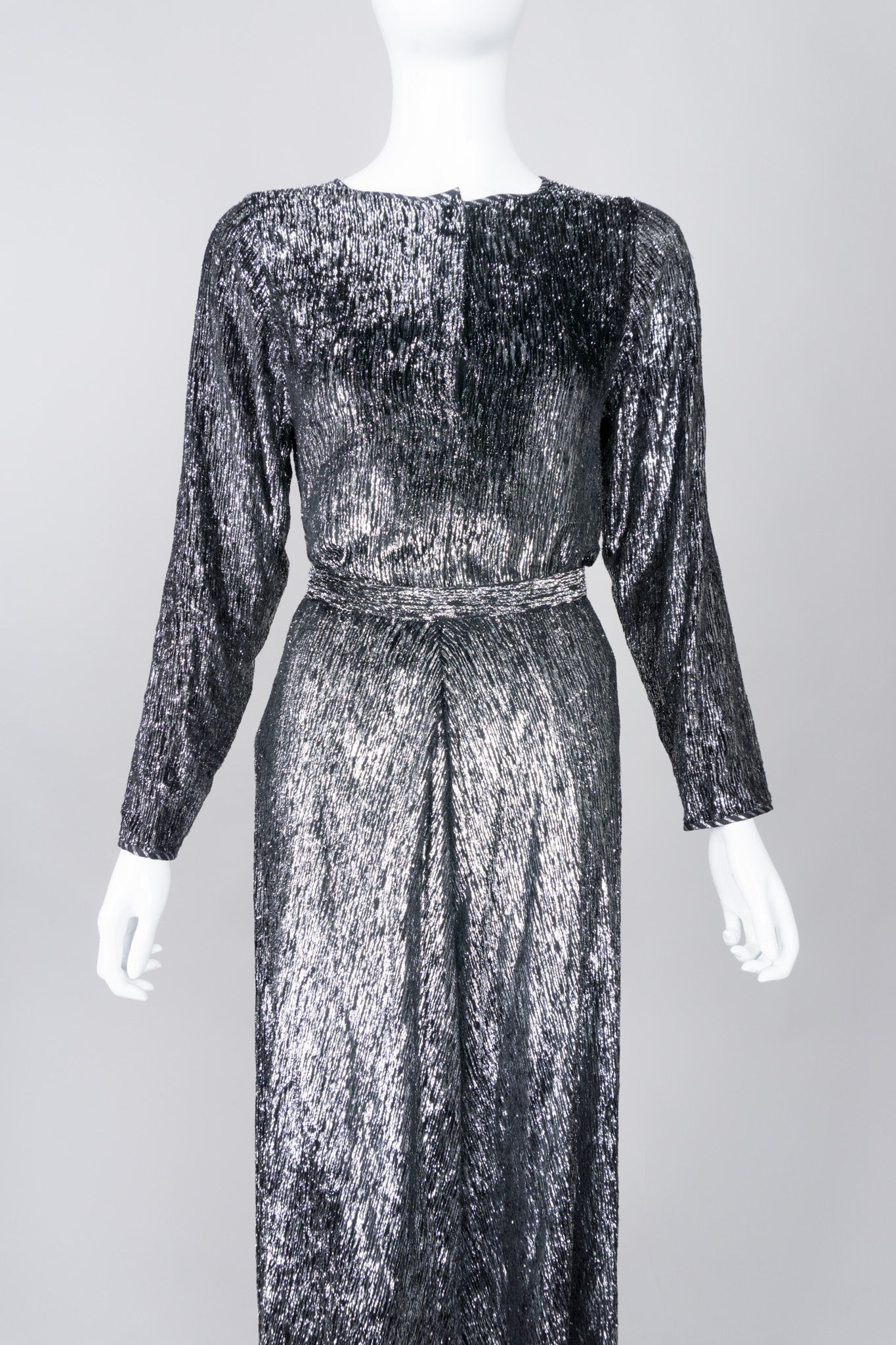 Geoffrey Beene Metallic Velvet Lamé Top and Skirt Set