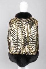 Ruben Panis Velvet Lamé Fur Trim Cocoon Jacket