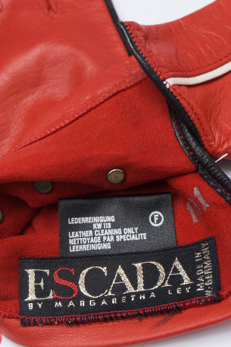 Escada Heart Stud Leather Gloves