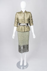 Chanel Creations Pre-Lagerfeld Vintage Metallic Lamé Quilted Jacket