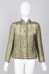 Chanel Creations Pre-Lagerfeld Vintage Metallic Lamé Quilted Jacket