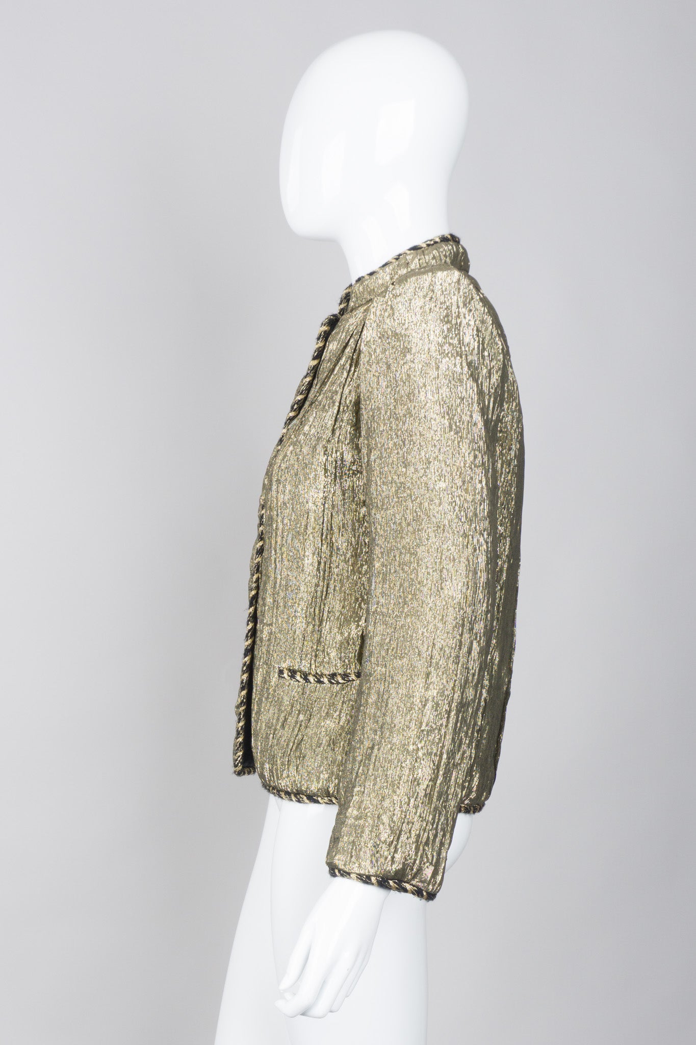 Chanel Creations Pre-Lagerfeld Vintage Metallic Lamé Quilted Jacket