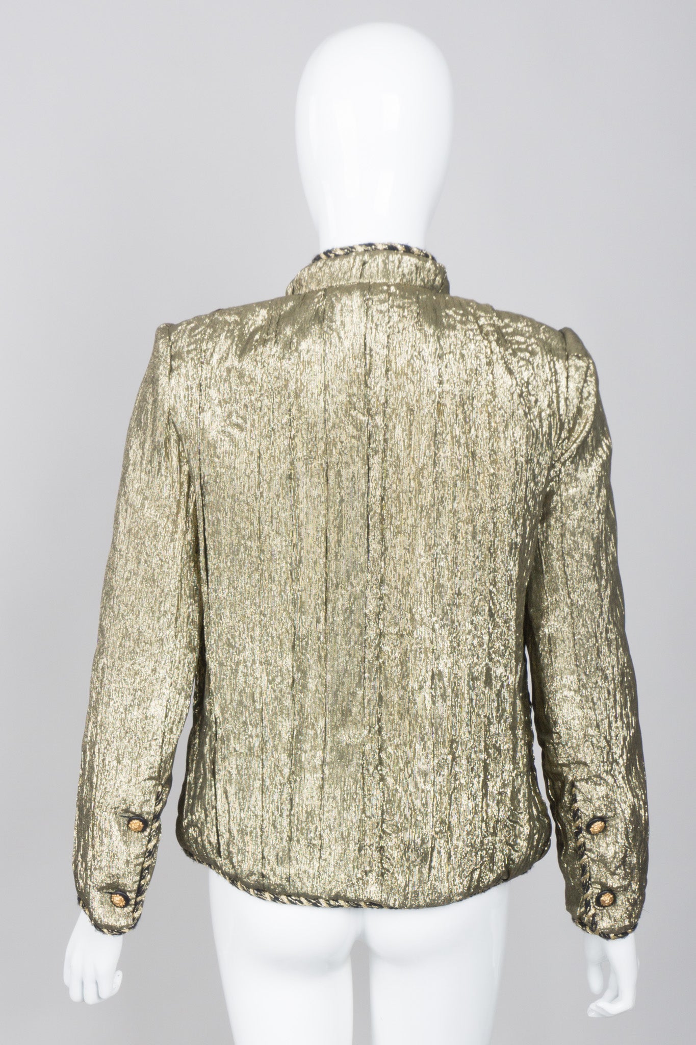 Chanel Creations Pre-Lagerfeld Vintage Metallic Lamé Quilted Jacket