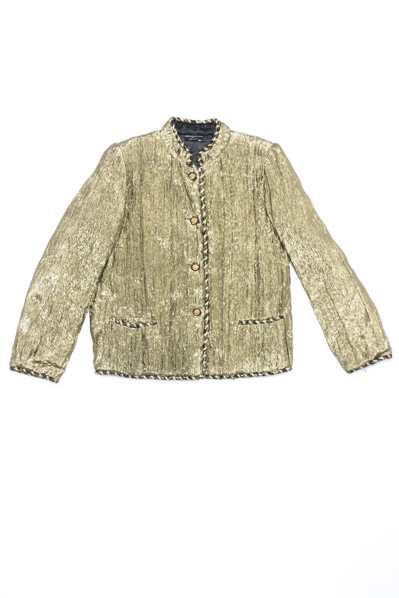 Chanel Creations Pre-Lagerfeld Vintage Metallic Lamé Quilted Jacket