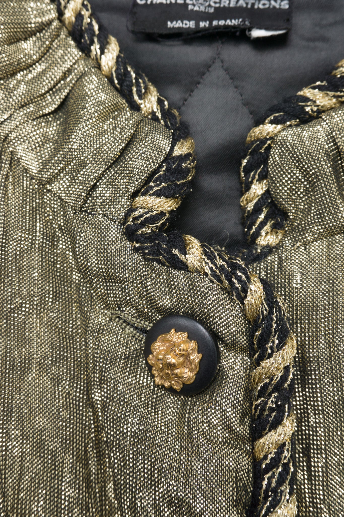 Chanel Creations Pre-Lagerfeld Vintage Metallic Lamé Quilted Jacket