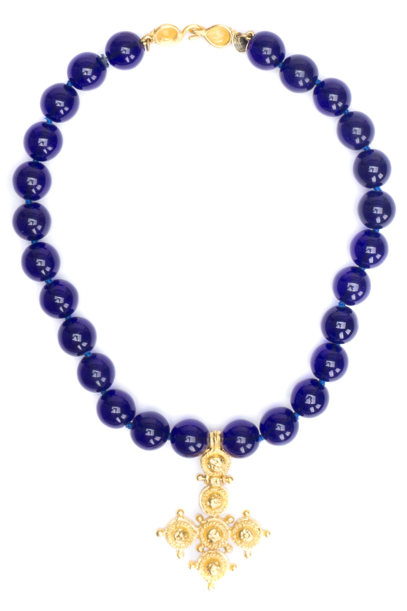 Deanna Hamro Petrine Inverted Cross Pendant Bead Necklace