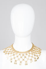 Vintage 60s Lattice Mesh Necklace and Earring Set