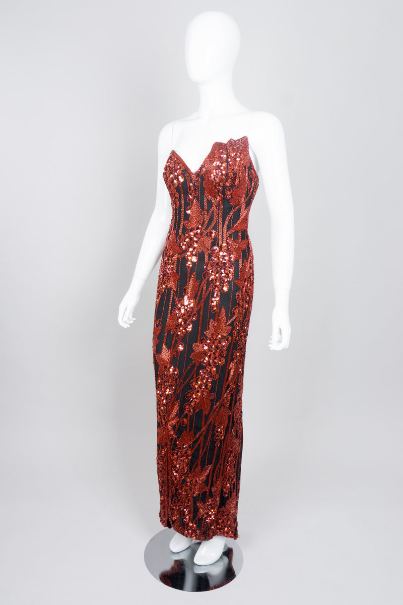 Bob Mackie Red Grapes Sequin Jessica Rabbit Gown