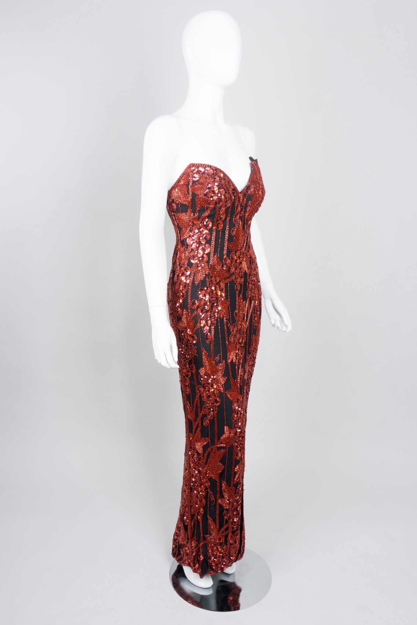 Bob Mackie Red Grapes Sequin Jessica Rabbit Gown