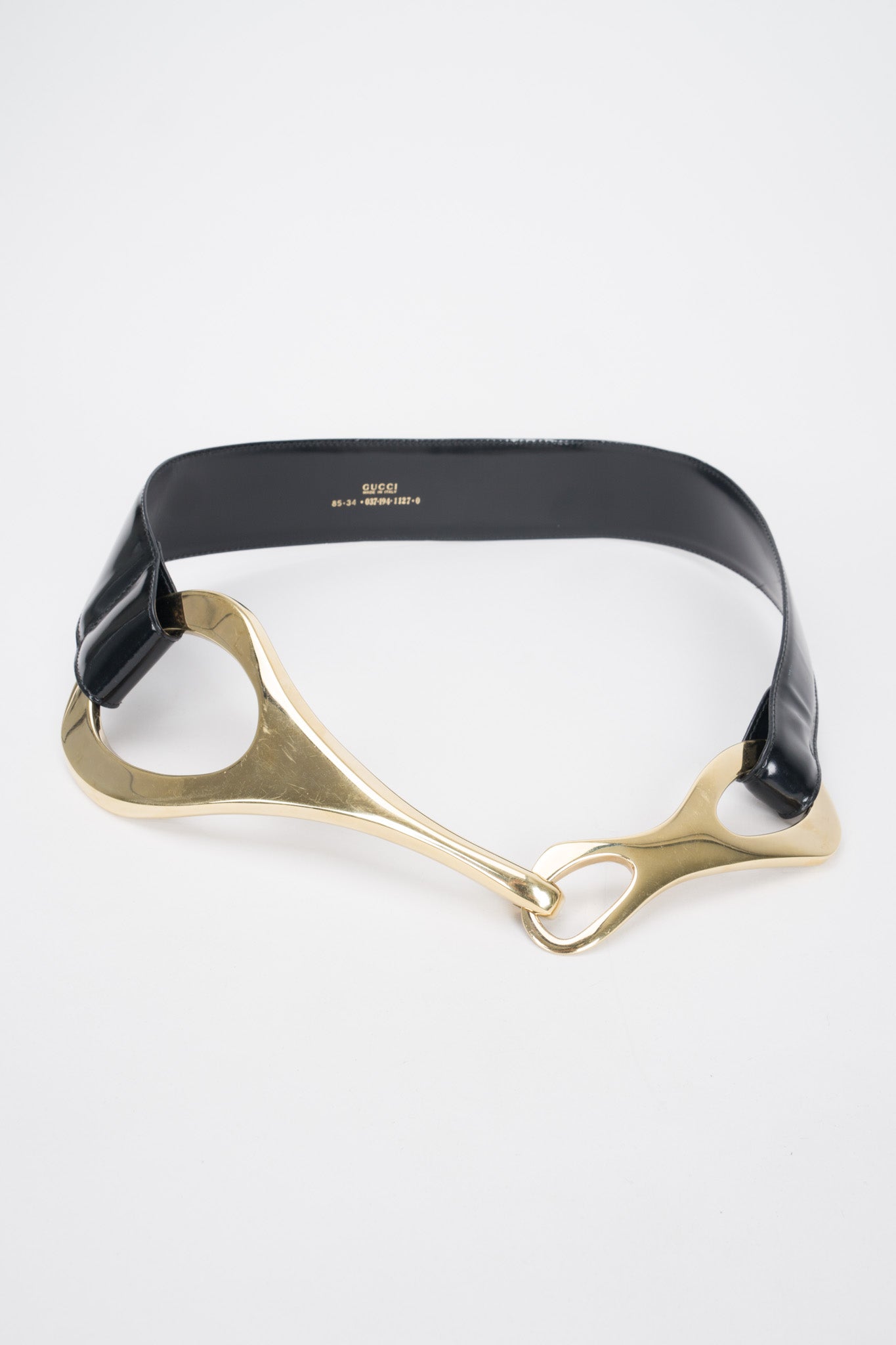 Gucci Tom Ford 1996 Leather Gold Gilt Buckle Belt Harness