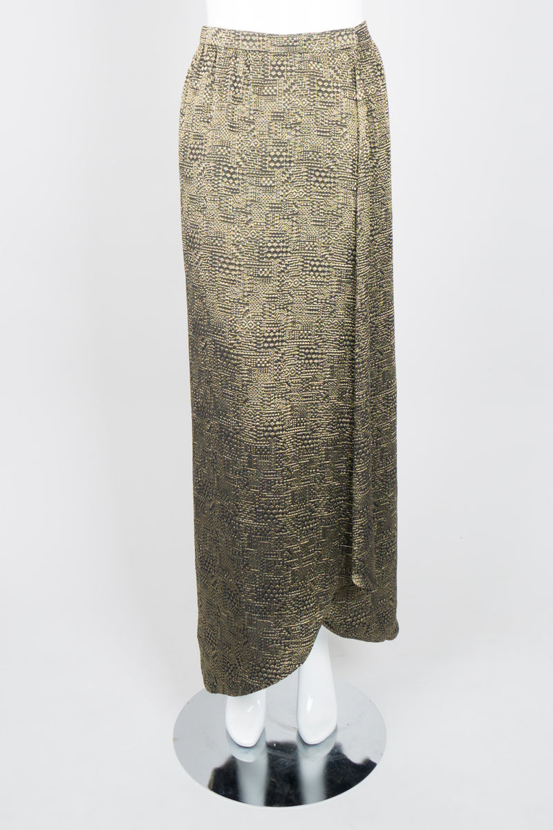 Oscar de la Renta Geometric Metallic Jacquard Skirt & Top Set