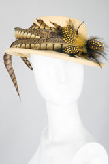 Givenchy Feather Felt Boater Hat