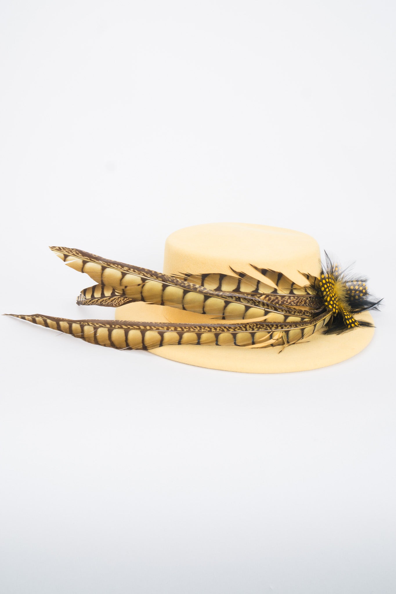 Givenchy Feather Felt Boater Hat