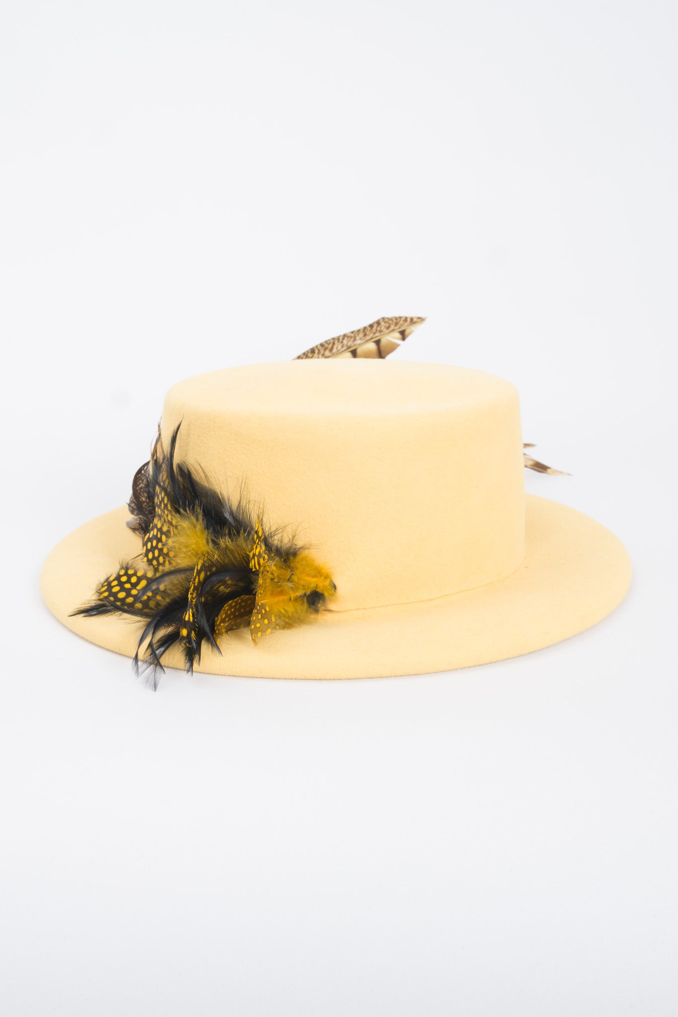 Givenchy Feather Felt Boater Hat