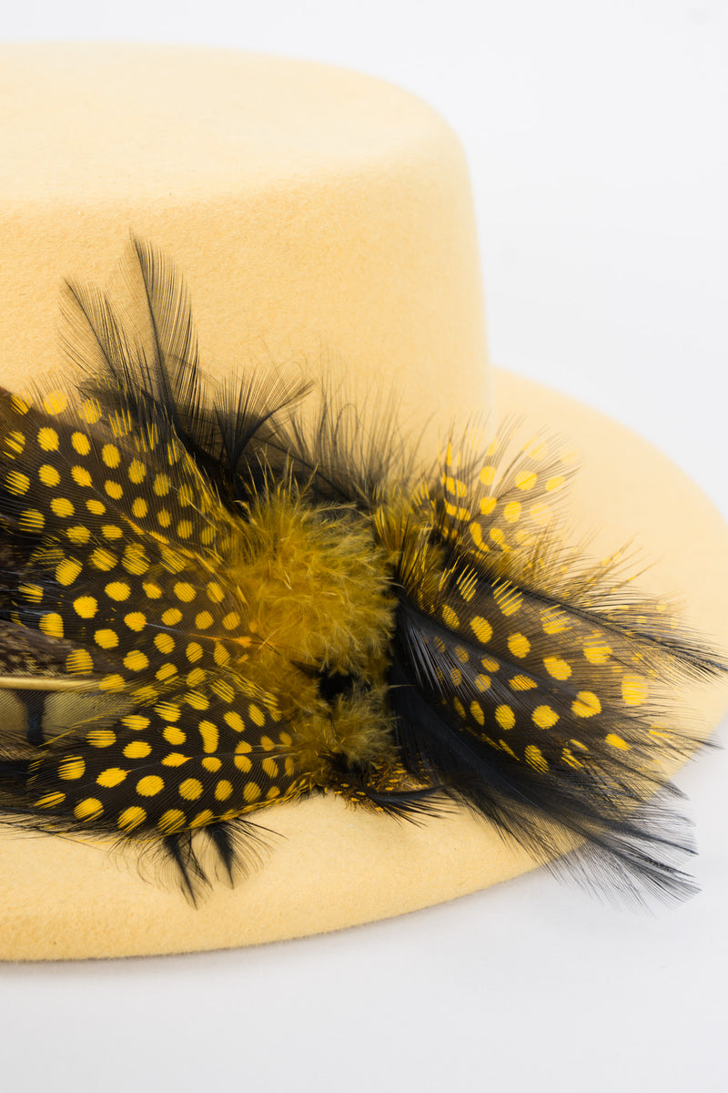 Givenchy Feather Felt Boater Hat