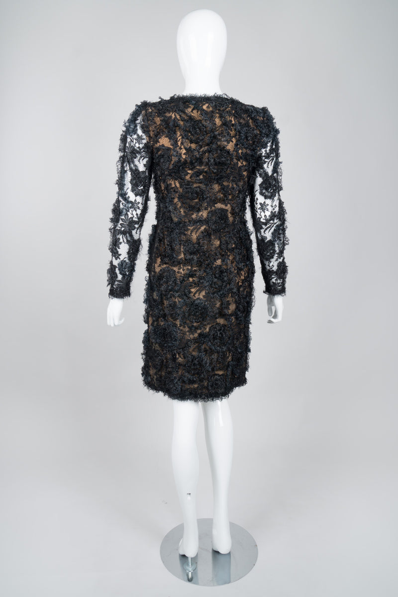 Givenchy 80s Lace Mesh Ruffle Cocktail Dress