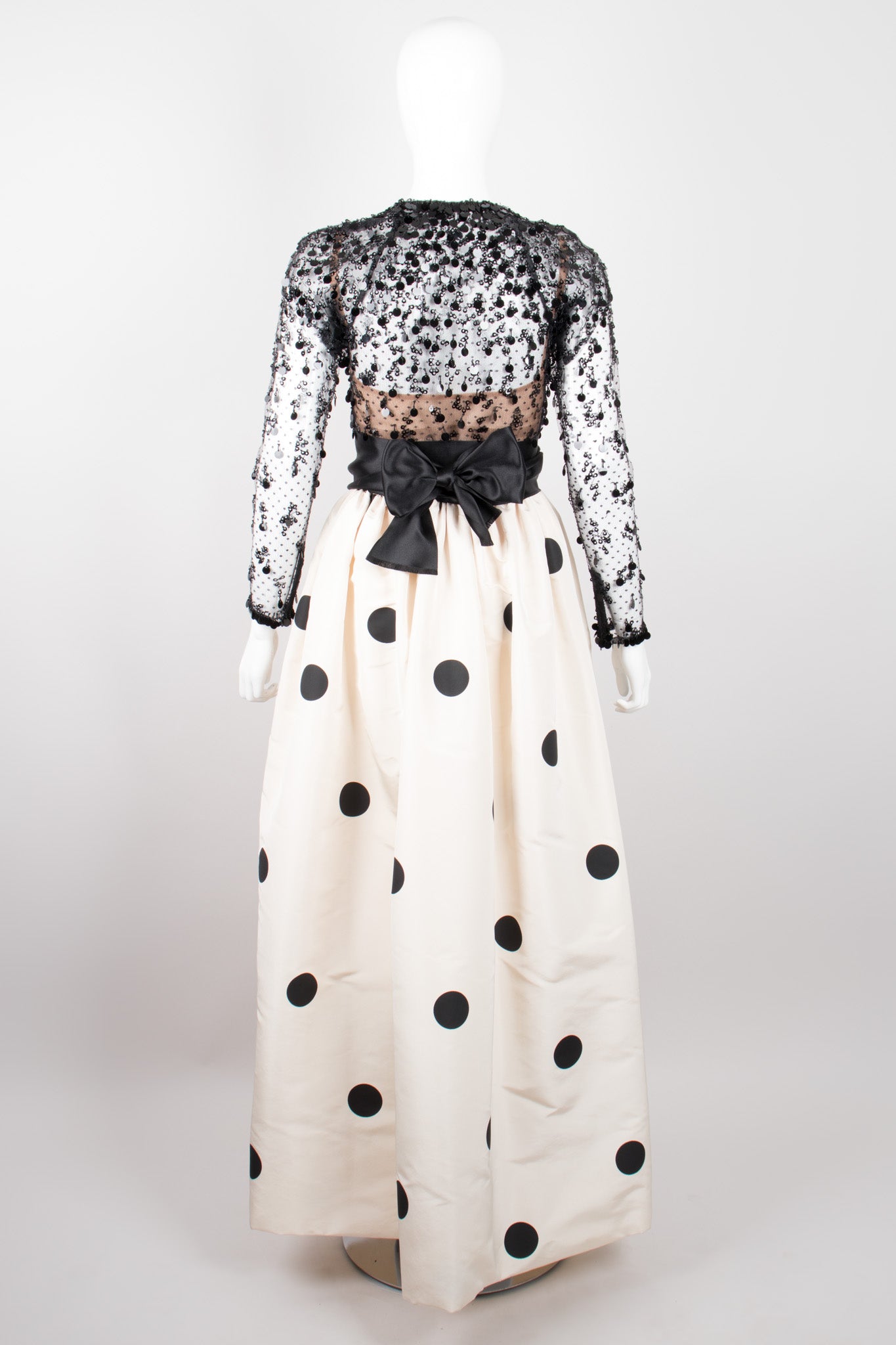 Givenchy Vintage Lace Taffeta Dot Gown