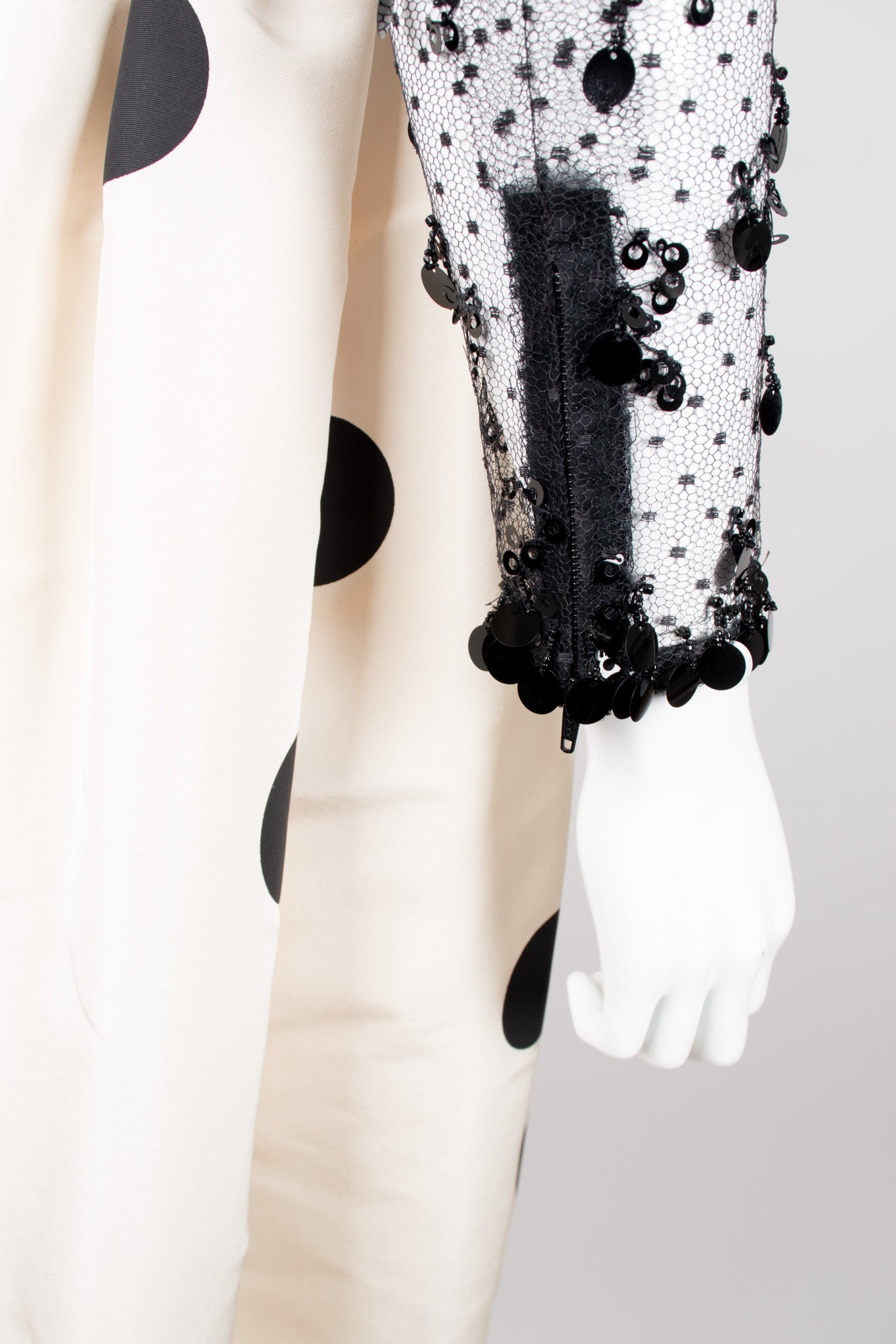 Givenchy Vintage Lace Taffeta Dot Gown