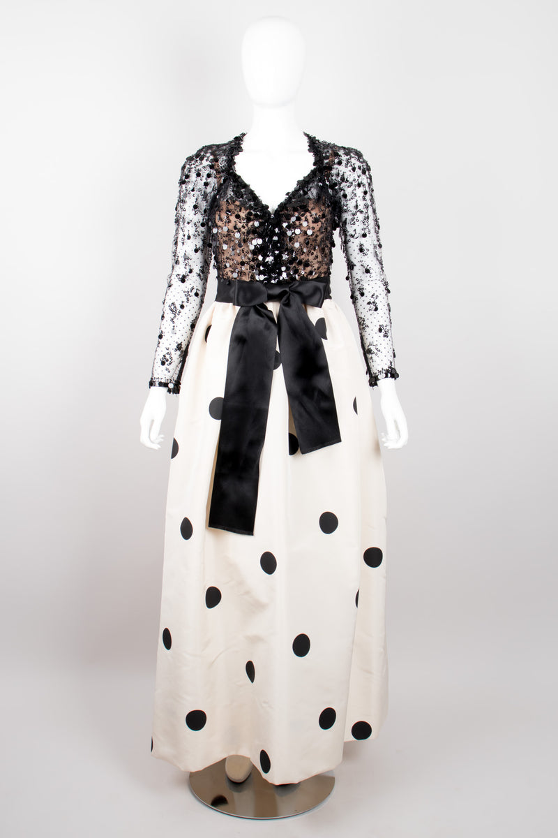 Givenchy Vintage Lace Taffeta Dot Gown