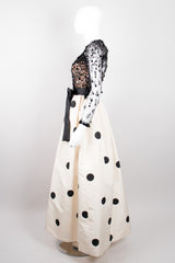 Givenchy Vintage Lace Taffeta Dot Gown