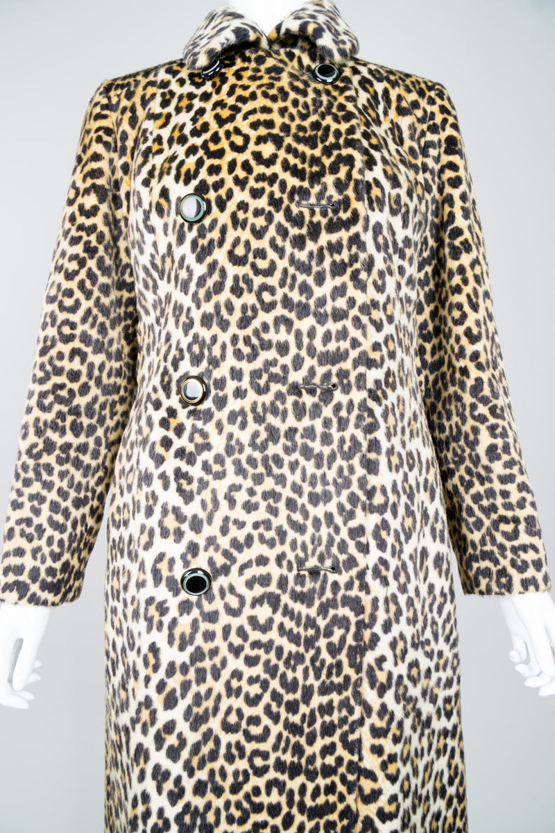 Glenbrook Long Faux Leopard Fur Coat