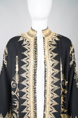 Embellished Woolen Gold Philosopher Vintage Moroccan Robe