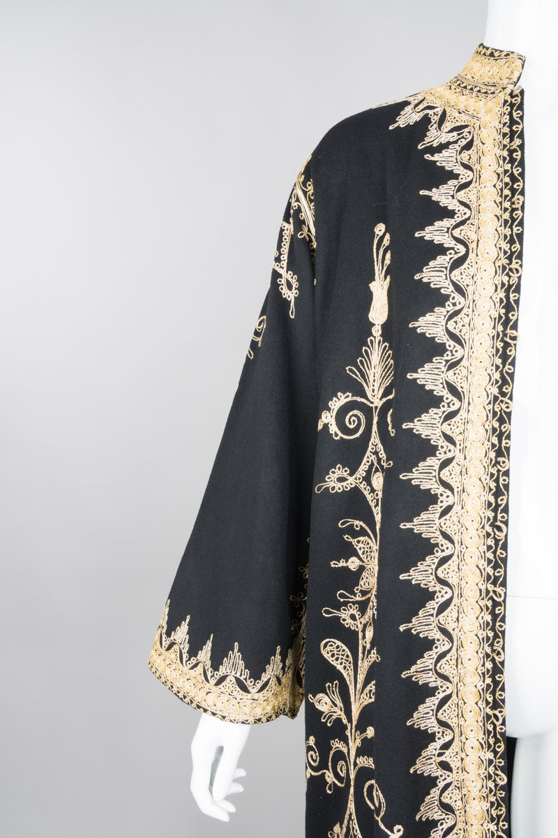 Embellished Woolen Gold Philosopher Vintage Moroccan Robe