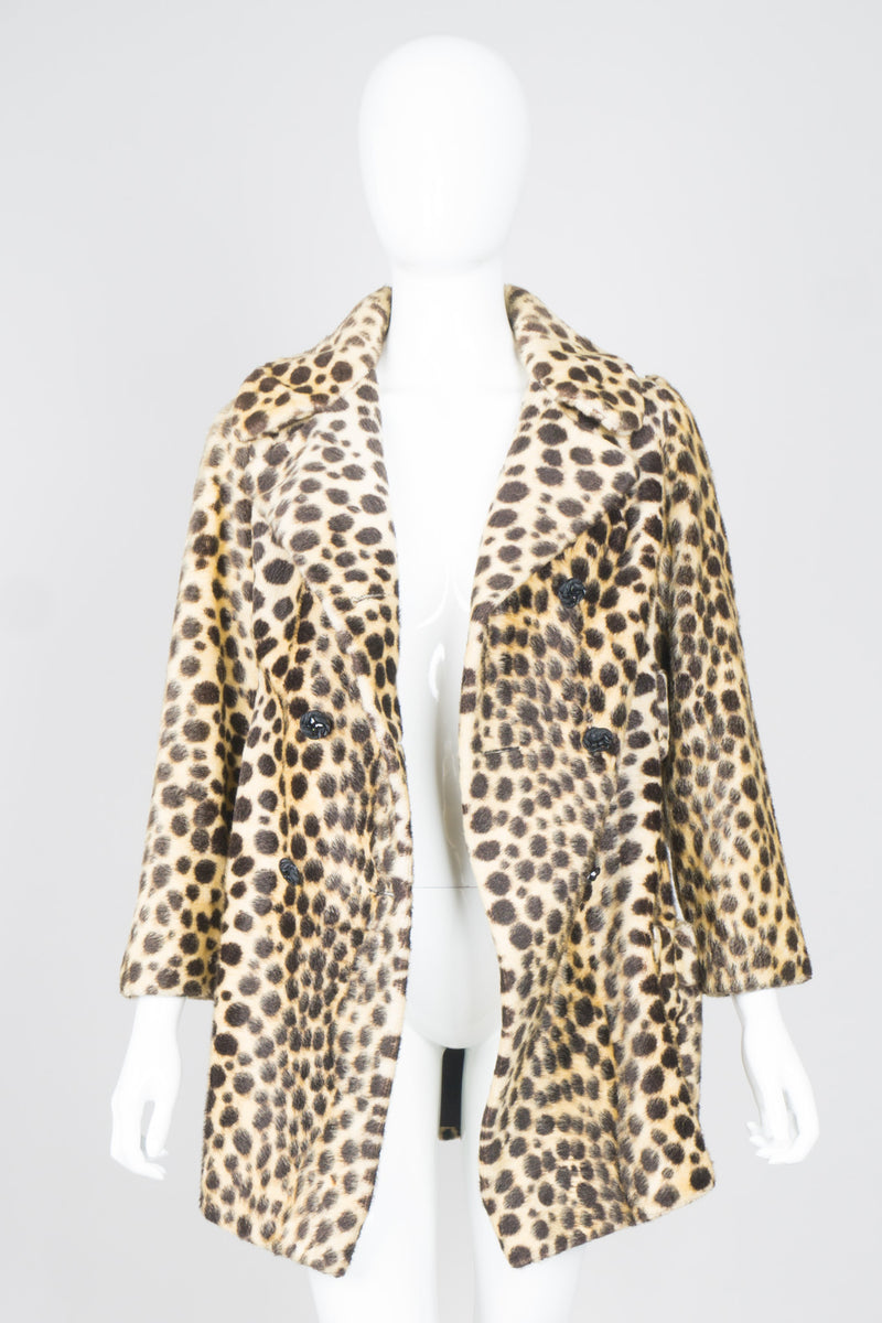 Russel Taylor Faux Leopard Fur Peacoat Jacket