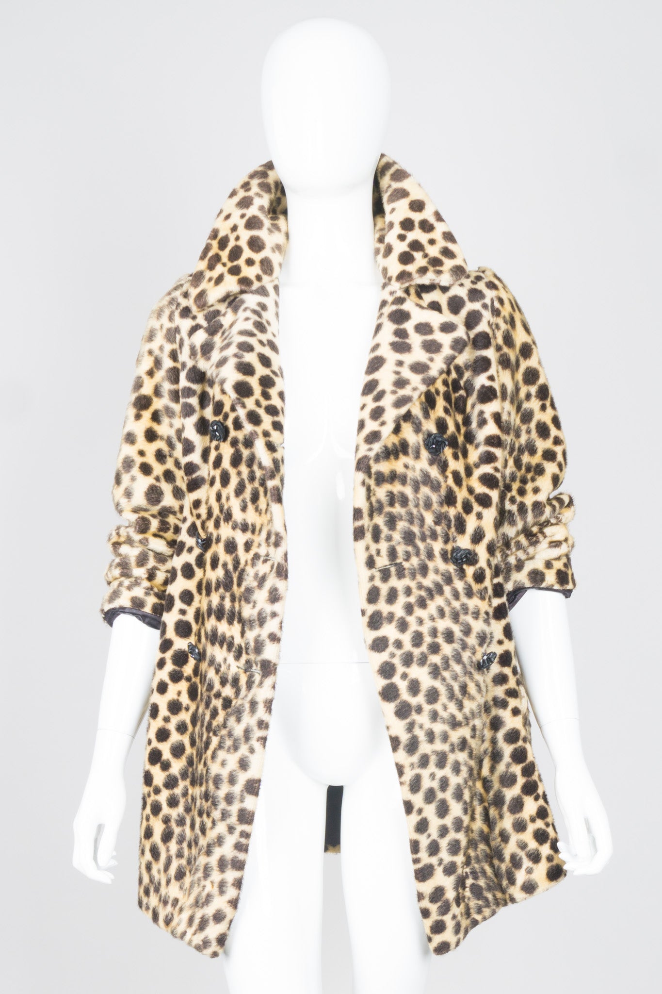 Russel Taylor Faux Leopard Fur Peacoat Jacket