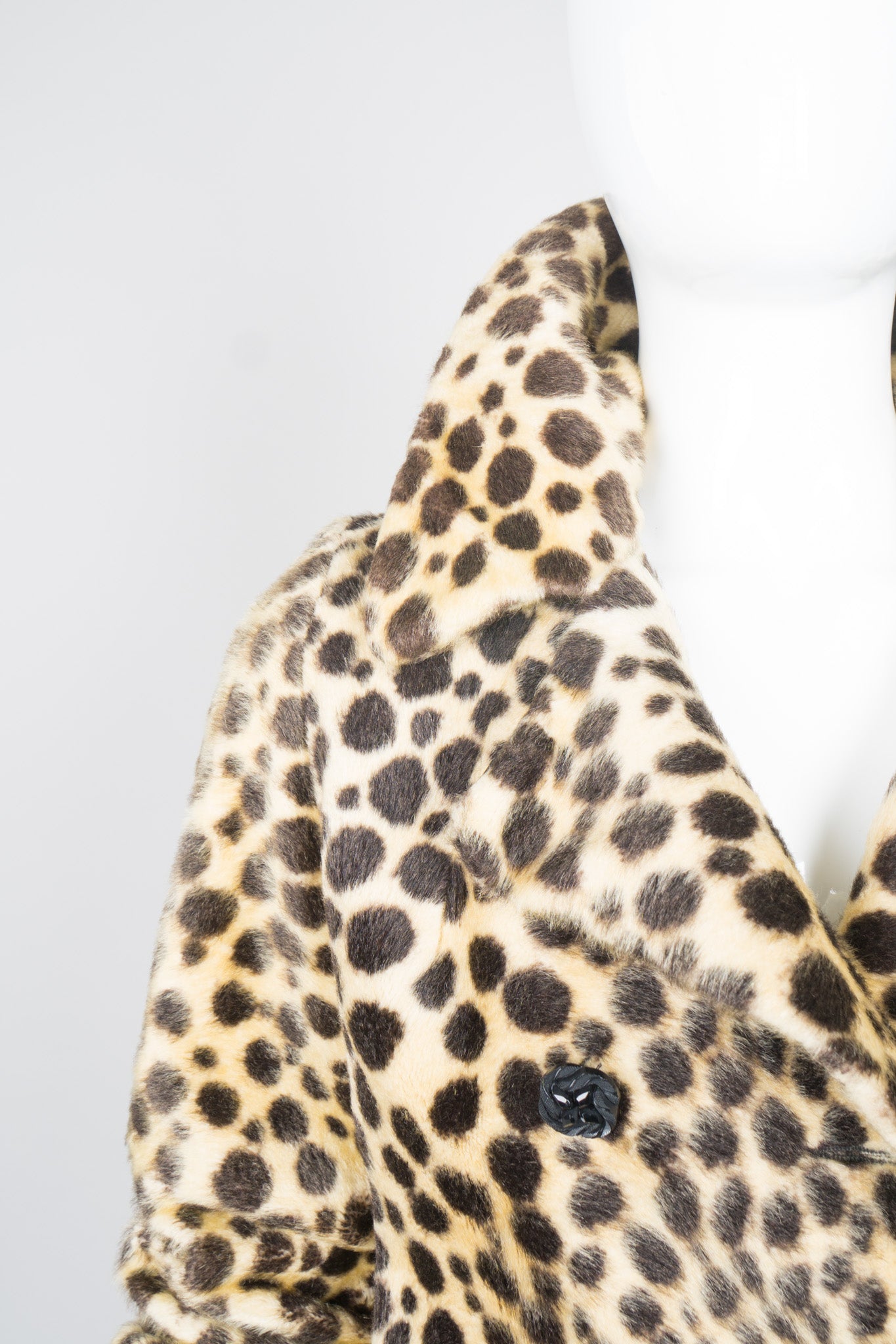 Russel Taylor Faux Leopard Fur Peacoat Jacket