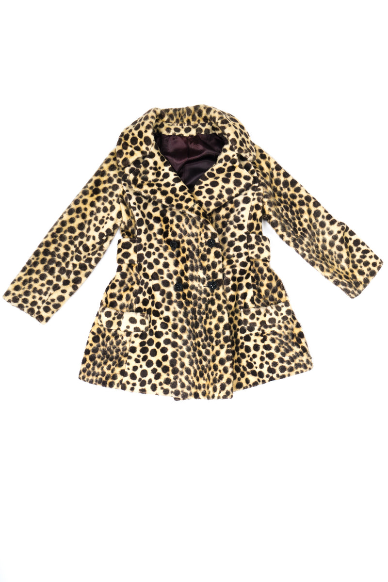 Russel Taylor Faux Leopard Fur Peacoat Jacket