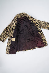 Russel Taylor Faux Leopard Fur Peacoat Jacket