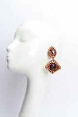 Vintage Alexis Lahellec Rhinestone Face Earrings mannequin front @ Recess Los Angeles