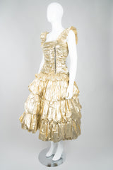 OMO Normal Kamali Metallic Gold Lamé Belle Princess Gown