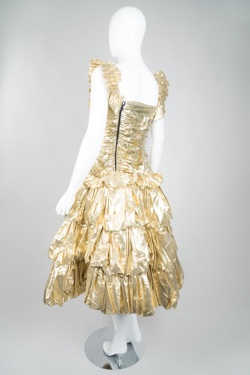 OMO Normal Kamali Metallic Gold Lamé Belle Princess Gown