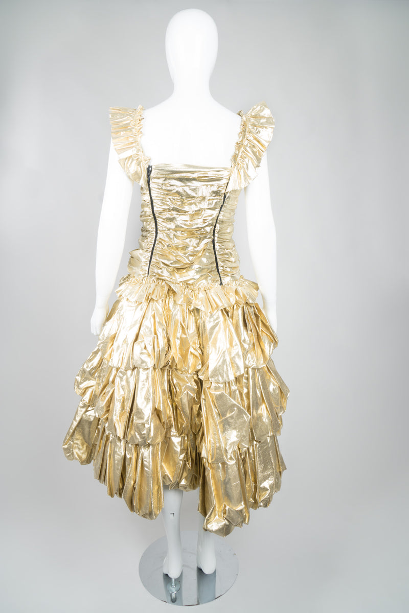 OMO Normal Kamali Metallic Gold Lamé Belle Princess Gown