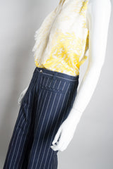 Comme Des Garçons Pinstripe Wide Leg Flare Jeans